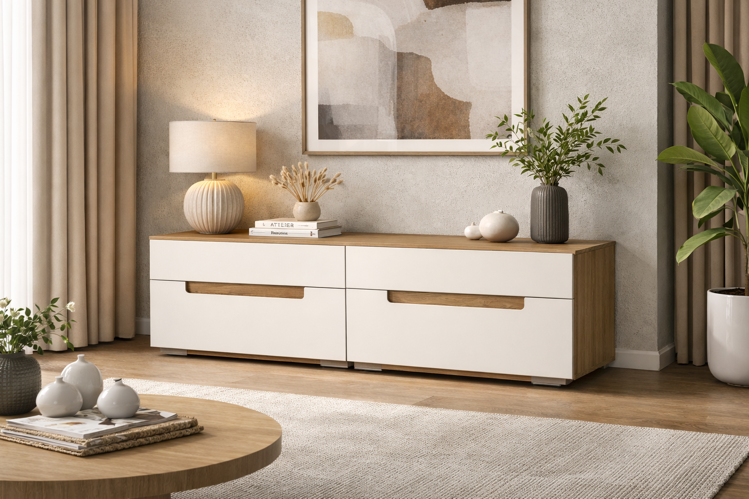 Тумбы под телевизор - изображение №4 "Тумба Анри под телевизор с выдвижными ящиками"  на www.Angstrem-mebel.ru