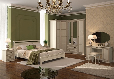 Спальня Адажио 1, тип кровати Мягкие, цвет Валенсия