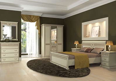 Спальня Изотта 7, тип кровати Корпусные, цвет Валенсия